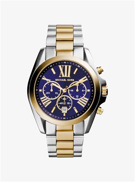 michael kors two tone watch espresso|michael kors bradshaw 2.